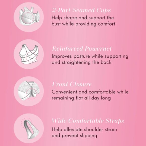 Exquisite Form FULLY® Front Close Wirefree Posture Bra with Lace 36B White - Picture 11 of 13